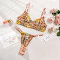 Women's floral polyester underwear suit bikini set in multiple colours with youth sizing