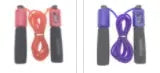 Adult fitness skipping rope with foam handles showing 3 metre PVC rope in multiple colour options