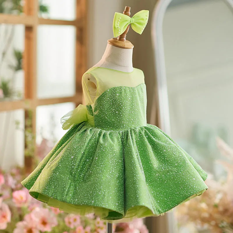 Green mint Mambo pettiskirt dress for girls, polyester fabric, full princess style, suitable for 80cm to 160cm height