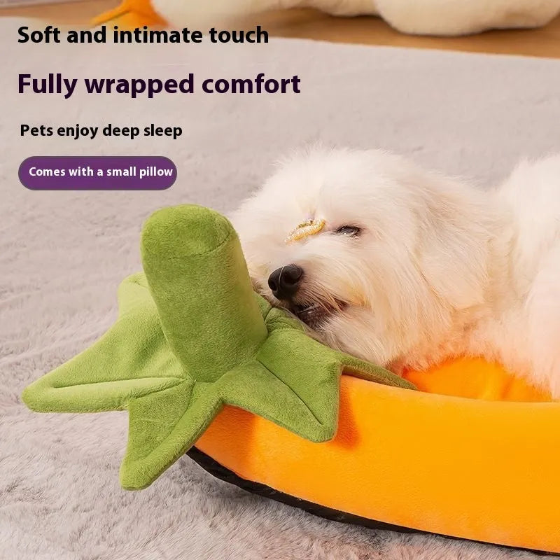 Washable cloth dog mat with removable cover in brown, grey, orange, or purple colours