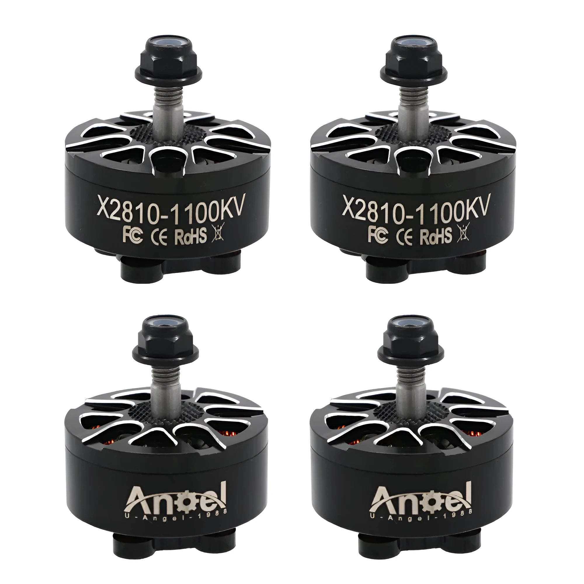 X2810 multi-axis flight motor with metal housing, available in 900KV 1100KV 1500KV options