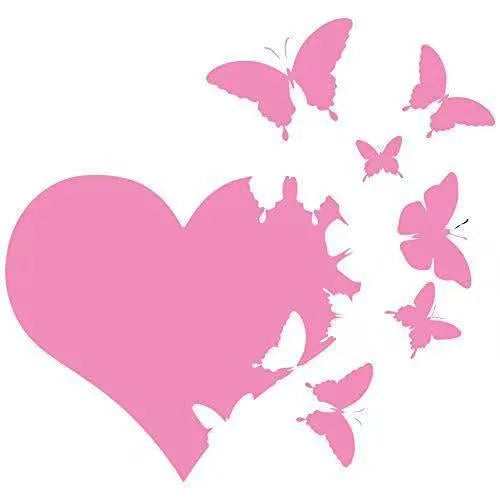 Butterfly-shaped car body decoration sticker in six colour options on 15cm grid