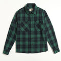 Men's thickened plaid double pocket long sleeve overalls shirt in loose cardigan fit, available in four colours