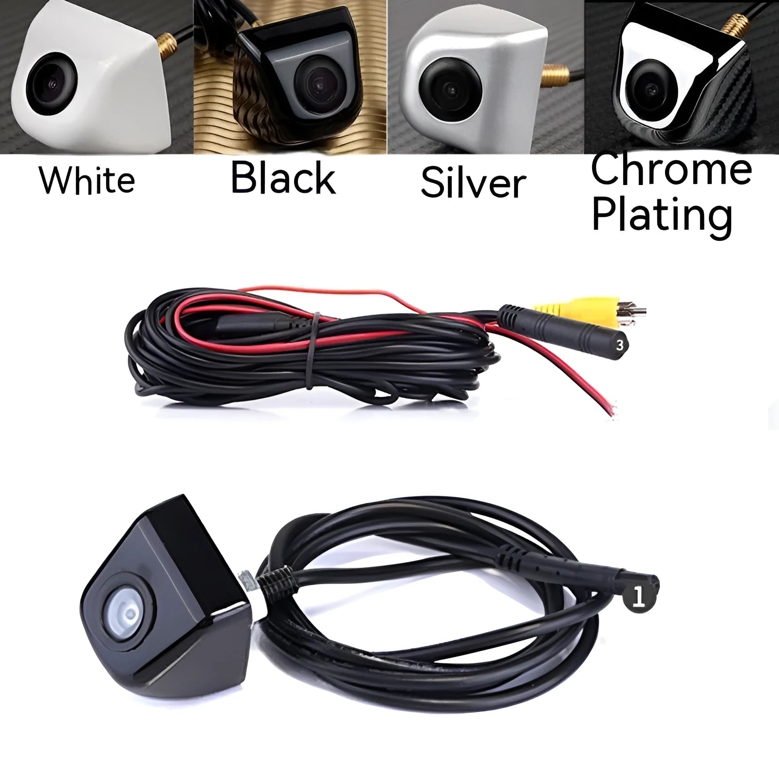 Screw plug-in HD car night vision waterproof rearview camera in metal shell