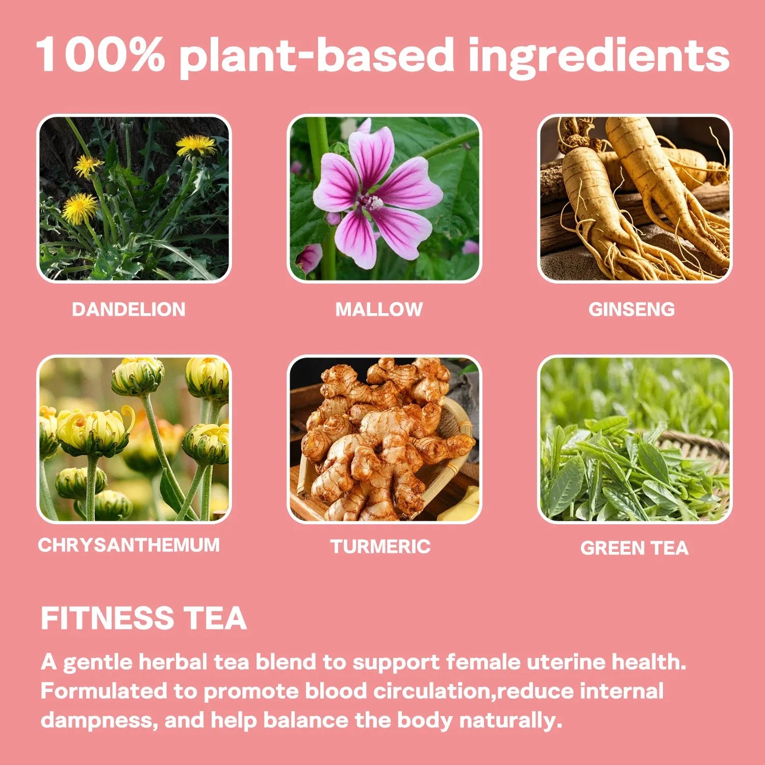 Bottle of uterine care herbal tea with 30 tea bags, GMP and HALAL certified, for women's daily wellness