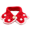 A cartoon-patterned wool knitted pet collar for small dogs, cats, or rabbits in milk cotton.
