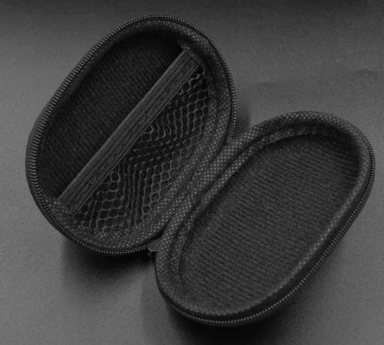 Black oval leather earphone storage bag for EDX PRO, ZEX PRO, EDSDQ6S, ZESEDA, and EDX Super models