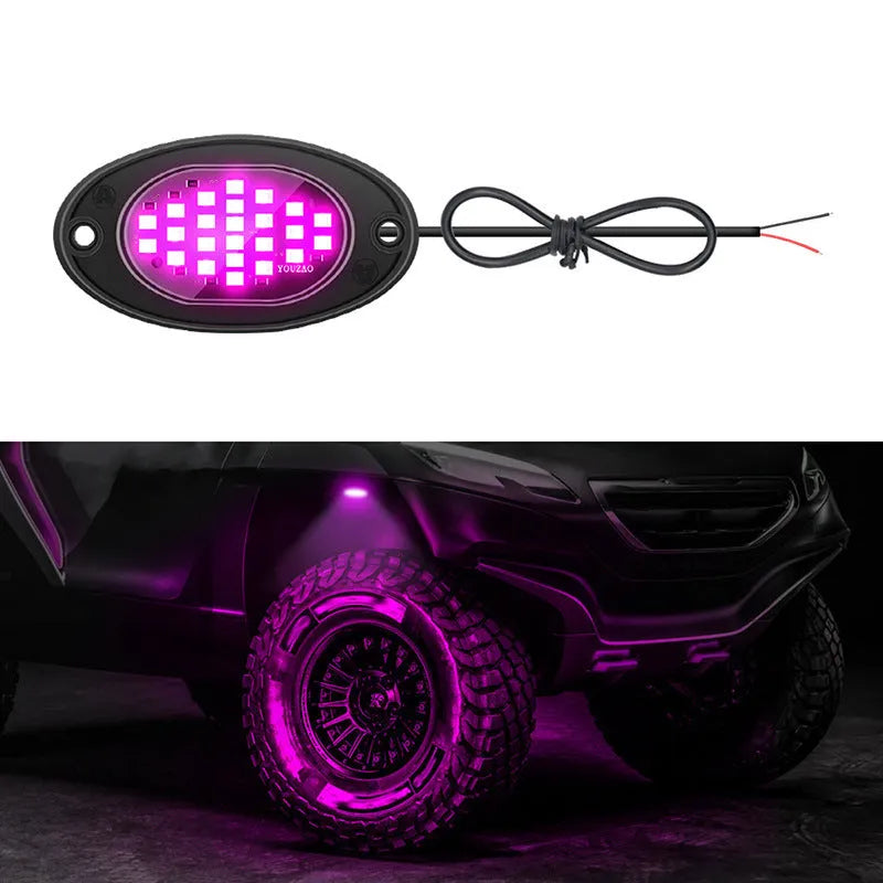 12V car LED chassis ambience light with ABS housing in blue colour option for universal vehicle fit