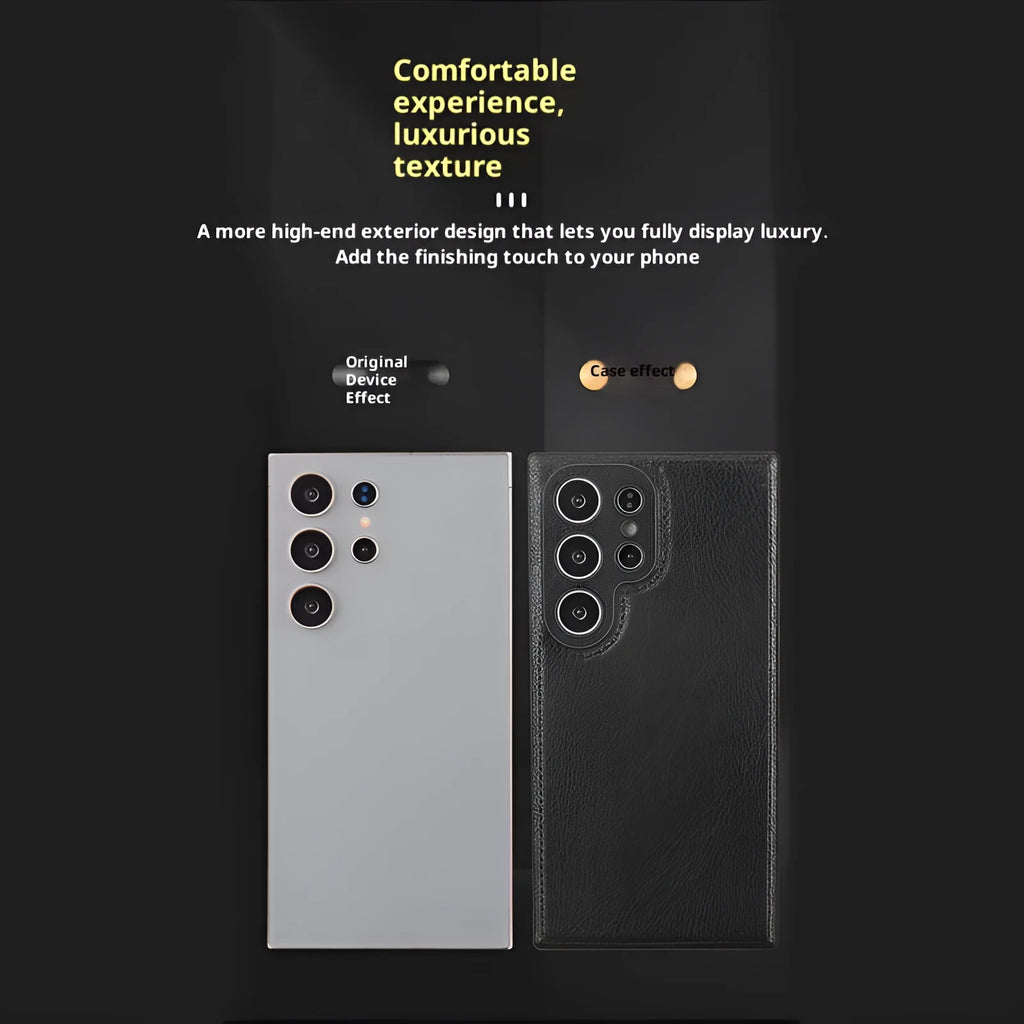 Anti-drop TPU phone case for Samsung Galaxy in black with embossed texture