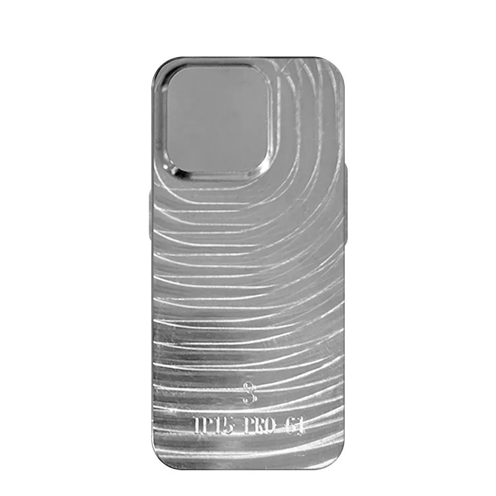 Silver aluminium alloy phone case with single shell metal mould back cover for iPhone and Samsung models