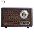R08 wooden old-fashioned semiconductor home Bluetooth radio in dark brown, FM AM with tone control
