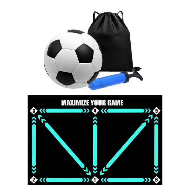 Football training mat in cushion colour for indoor skill practice with rubber construction