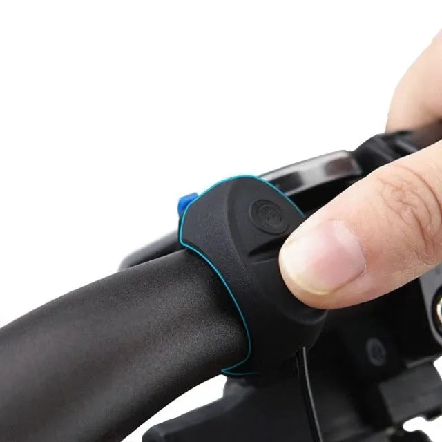 TWOOC T-002 bicycle charging speaker electronic horn mounted on handlebar, black colour, with wired switch and rubber strap