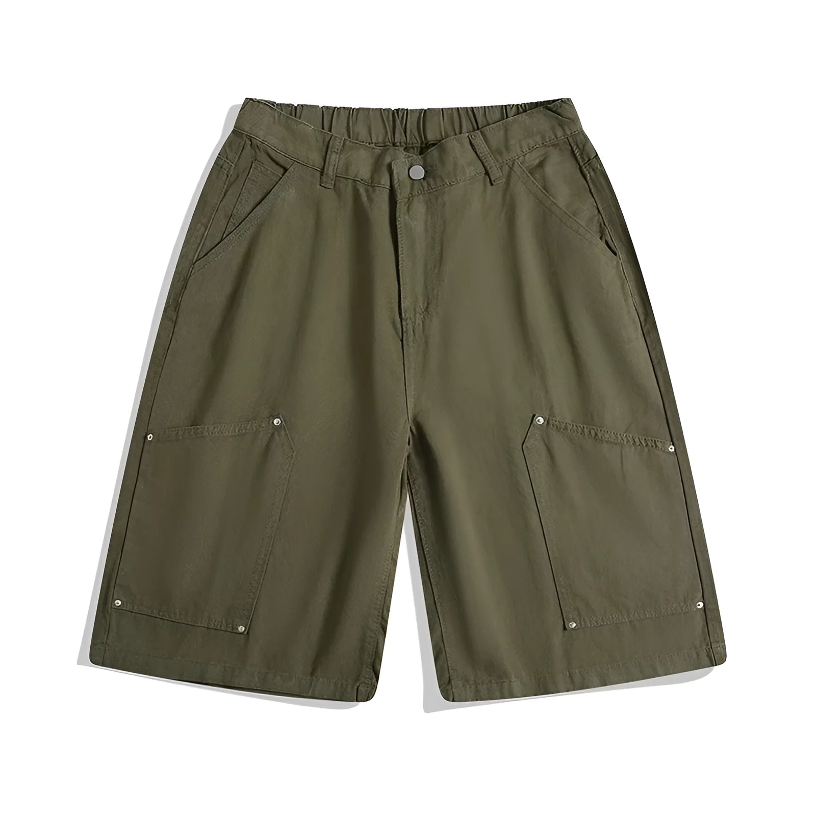 Women's workwear rivet cropped pants in wide-leg casual design showing apricot colour option with mid waist elasticated fit