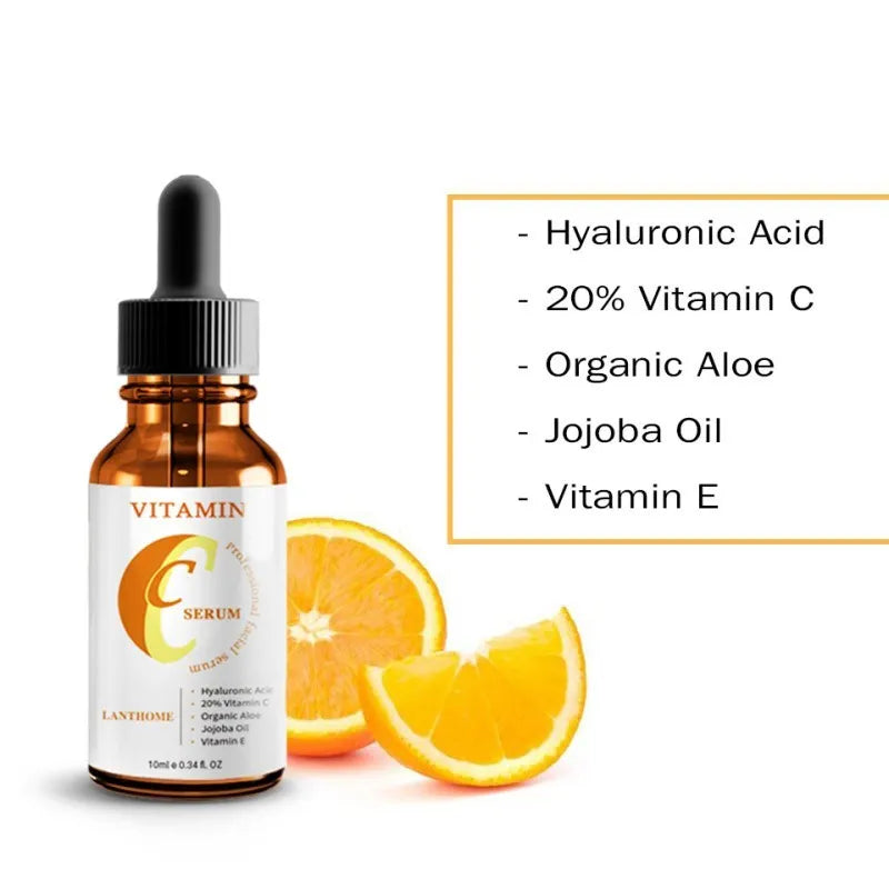 10ml Vitamin C hyaluronic acid facial serum bottle for whitening and anti-aging