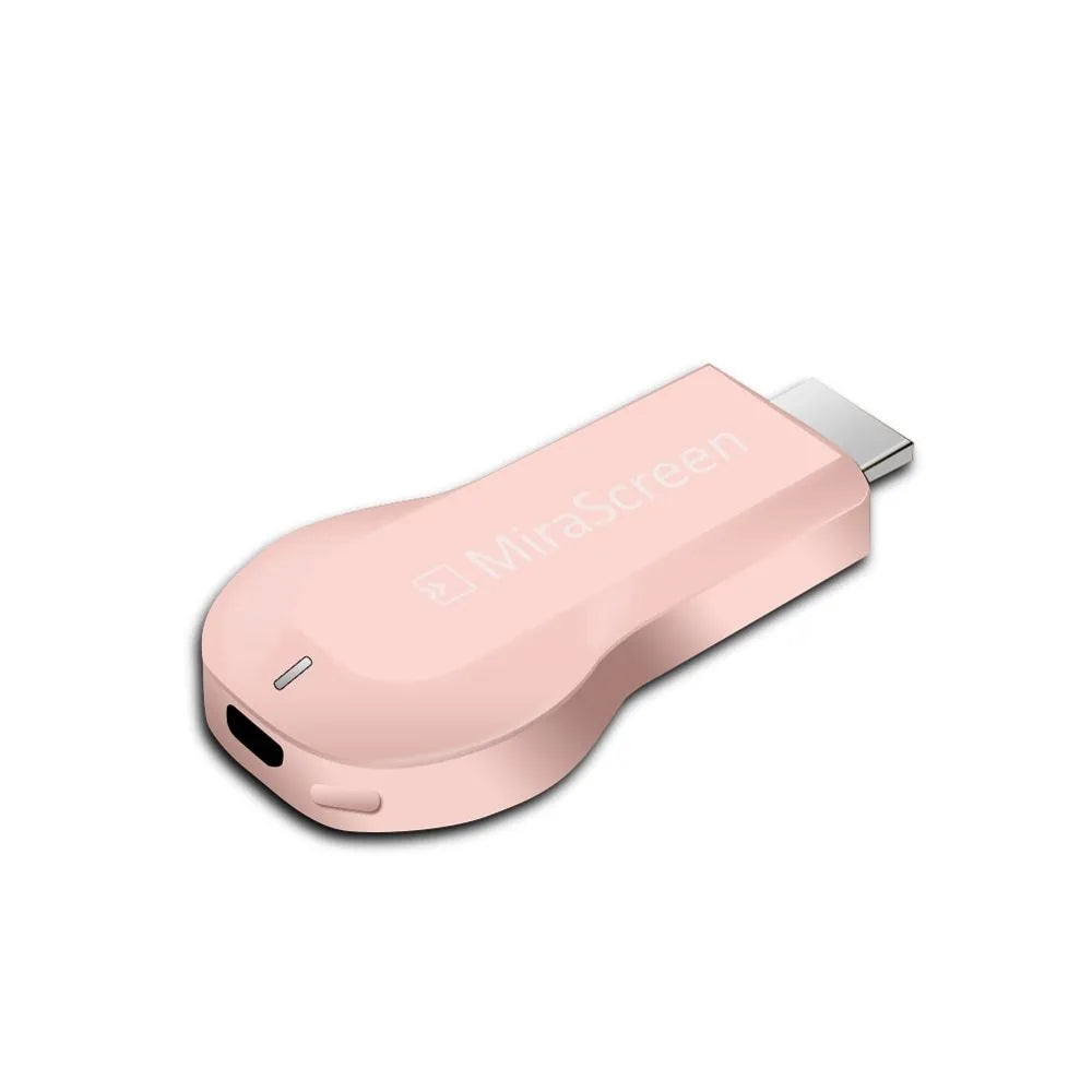 Wireless HDMI display dongle receiver in black for screen mirroring to TV monitor projector