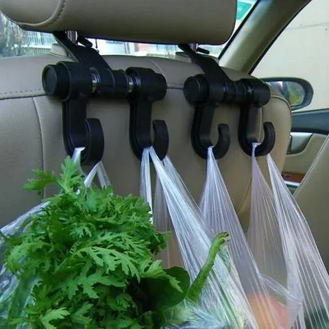 Polypropylene vehicle hanger 17x6x11cm hooking onto car seat for organising bags