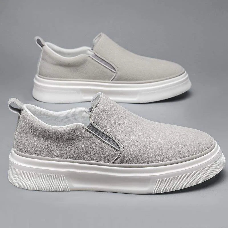 Men's casual cowhide leather round toe shoes with linen lining and foam rubber sole, available in multiple colours and sizes 40-44