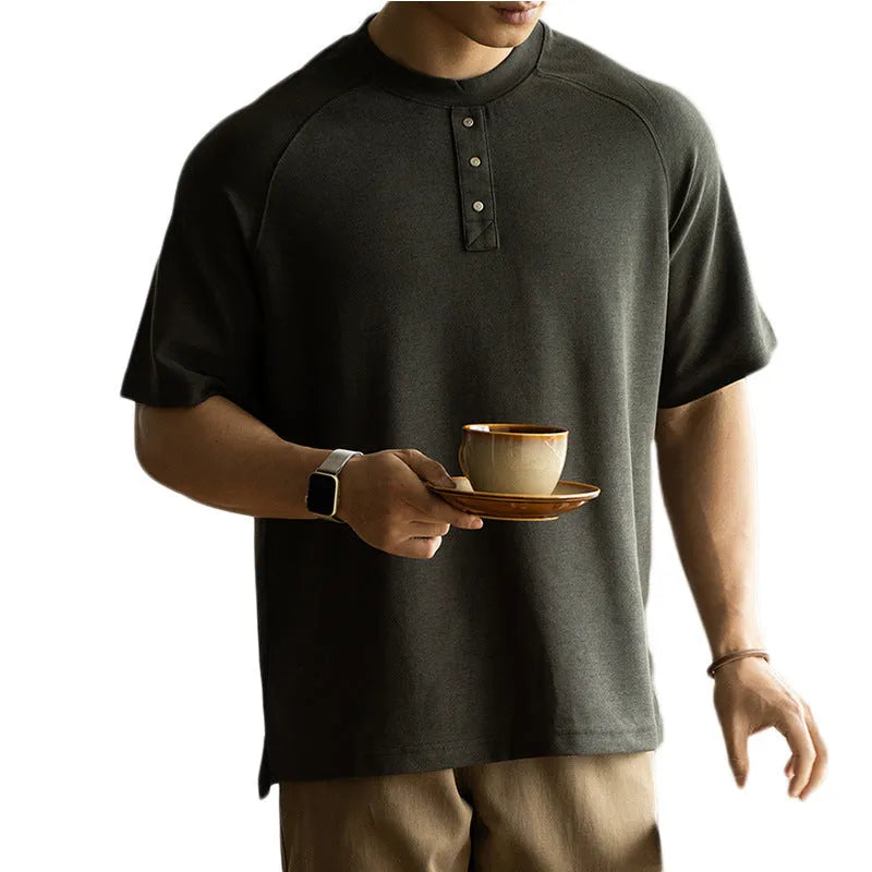 Women's loose fit casual pullover top with raglan sleeves in terry texture fabric