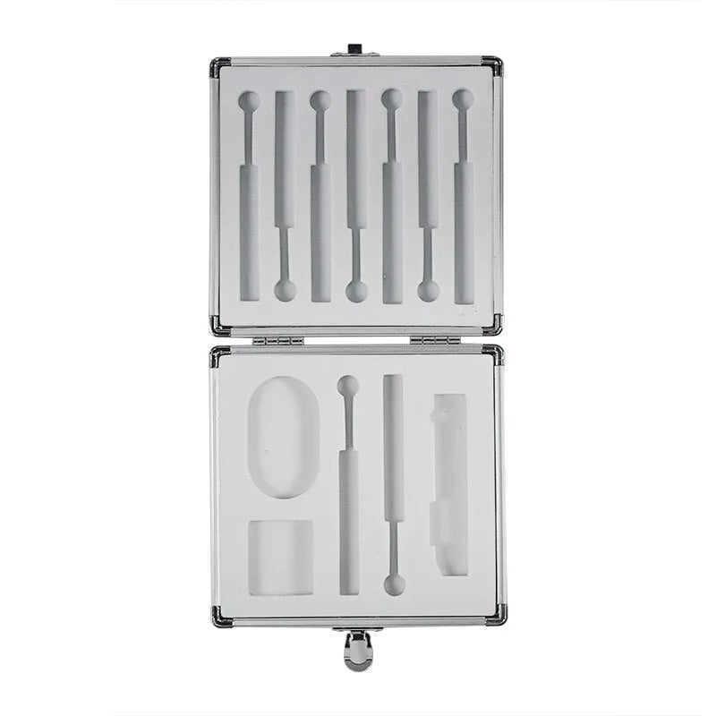 Silver aluminium storage box for soldering irons with compact dimensions