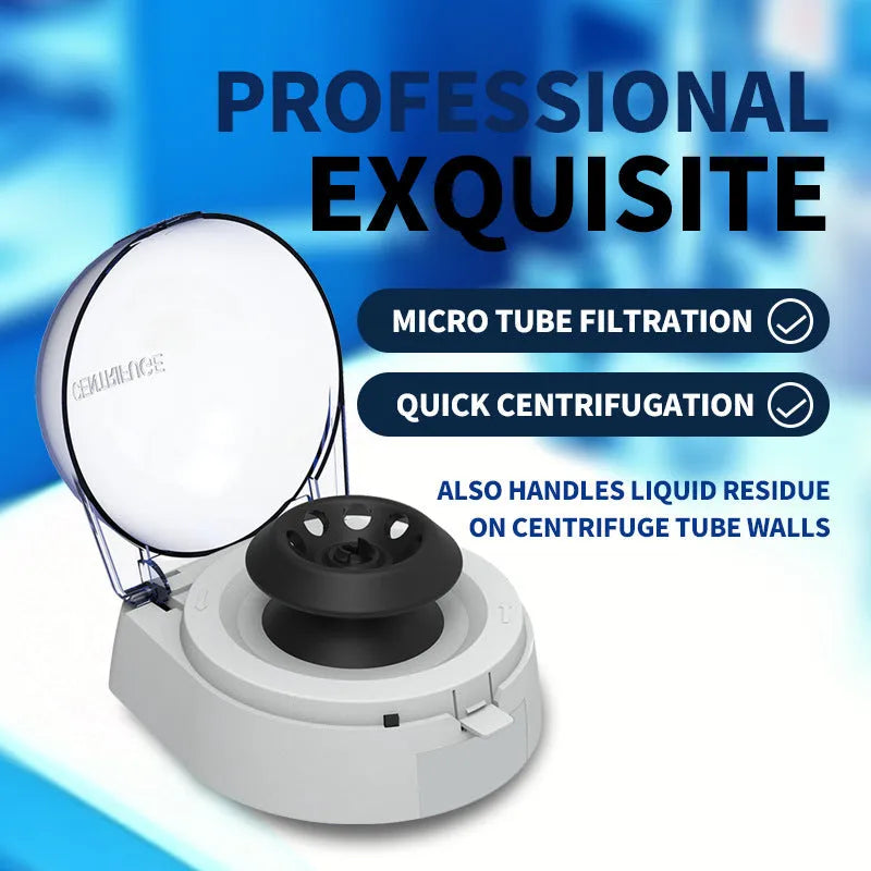 Mini laboratory centrifuge compact benchtop unit with 7000 rpm maximum speed