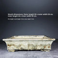 Rectangular glazed ceramic bonsai basin flower pot classical tree pile display dark Jun glaze size option