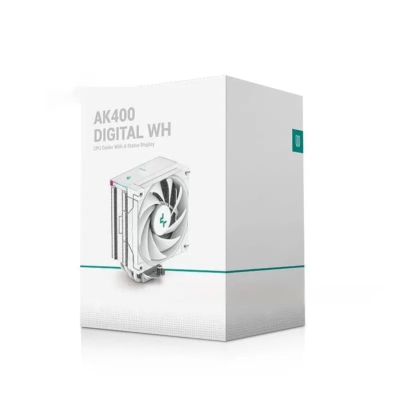 Deepcool AK Series twin tower CPU air cooler with digital temperature display in black or white