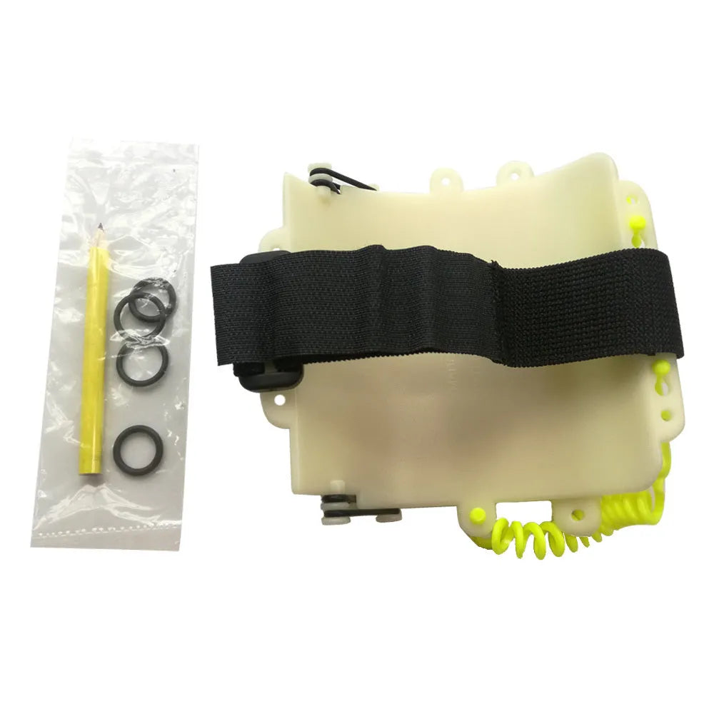 White luminous ABS underwater writing wristboard for diver communication with integrated pencil