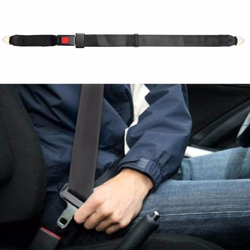 Black polyester seat belt extender 5cm x 120cm with iron buckle and adjustment buckle for car truck motorcycle