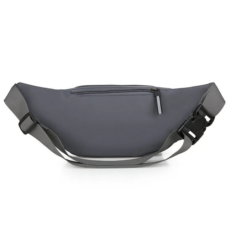 Men's nylon waterproof waist bag in black with a 40cm width for crossbody carry