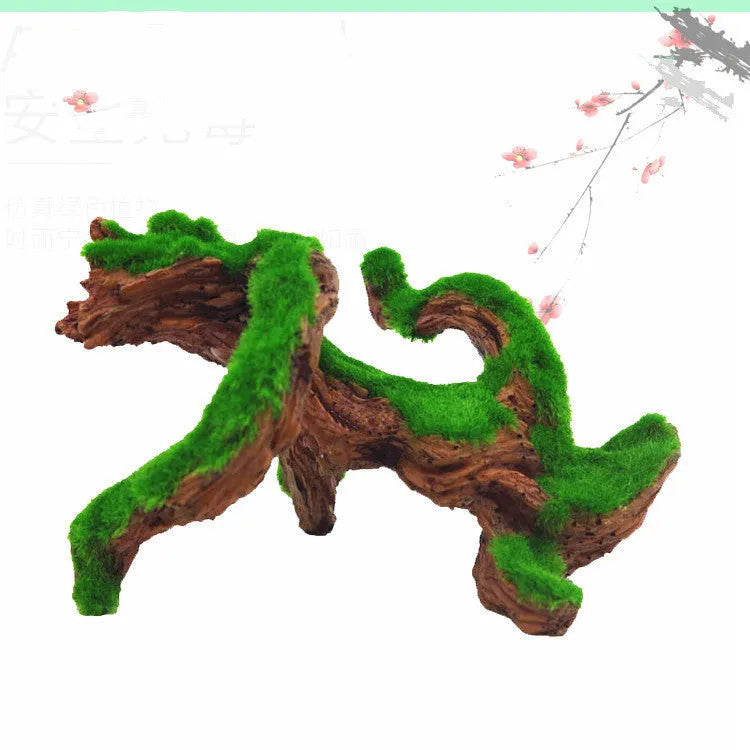 Qinjiayuan medium synthetic resin shrimp cave house with tree branch detailing for aquarium landscaping