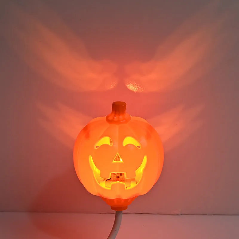 USB rechargeable pumpkin lamp with yellow or purple light option for holiday decoration