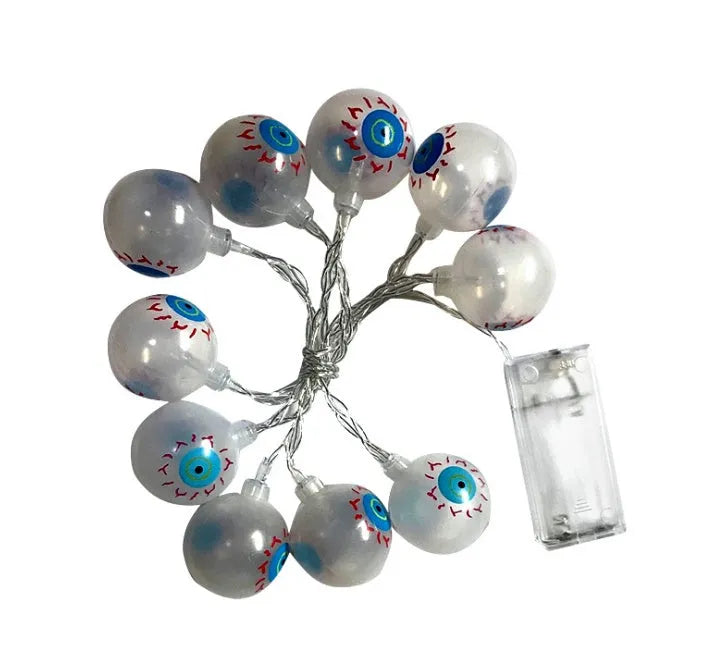 Halloween string lights with pumpkin, bat and ghost decorations in white, warm white or multicolour LED options