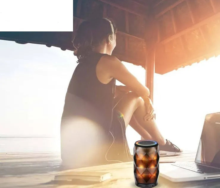 Black crystal diamond cut Coke can shaped Bluetooth speaker lantern with colourful LED lighting effects