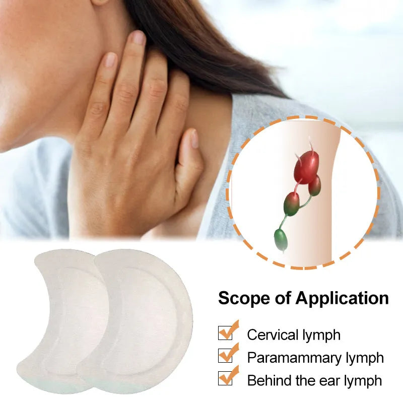 Lymphatic health stickers neck drainage patches in white colour pack of 10 for overnight detox and immunity