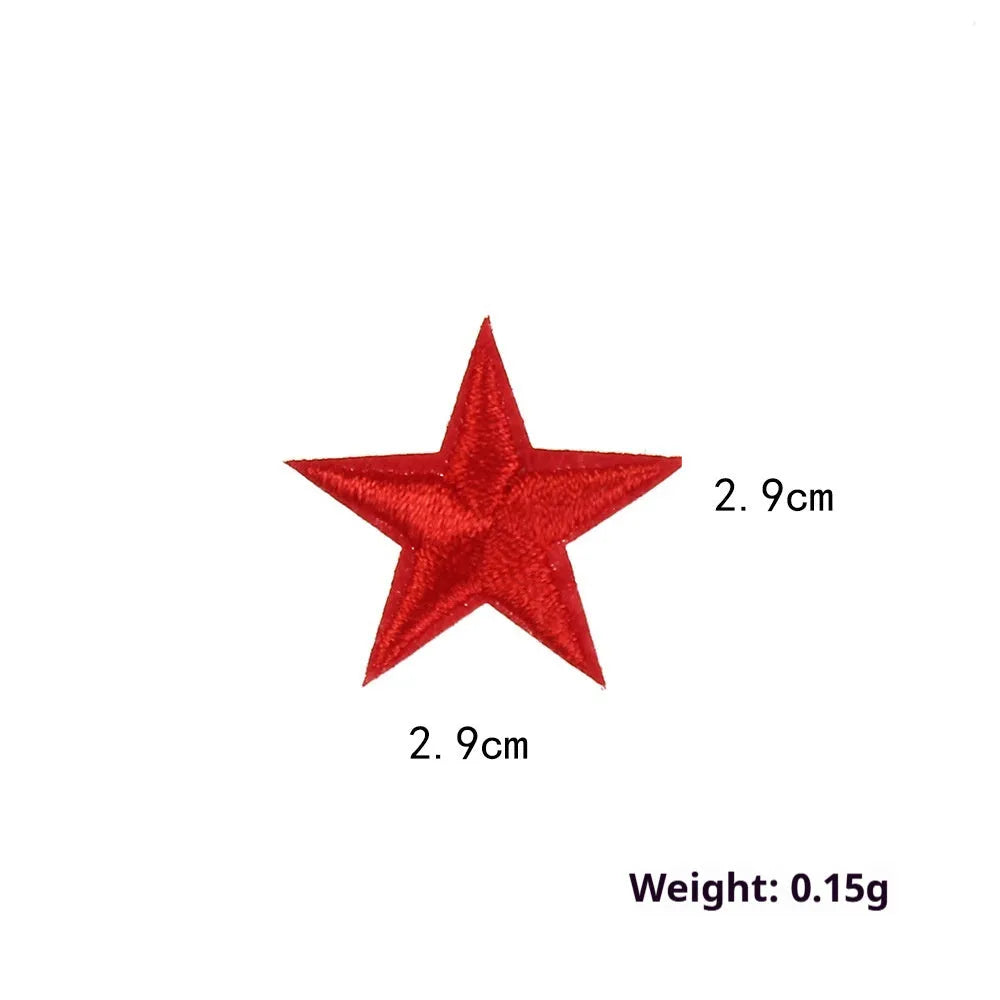 Colourful five-pointed star cloth embroidery stickers for DIY fabric decoration