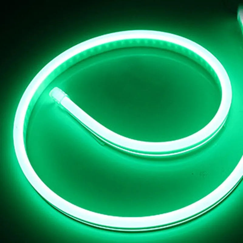 12V silicone flexible LED neon strip in blue, 120 LED per metre, 100 metre length, dimmable