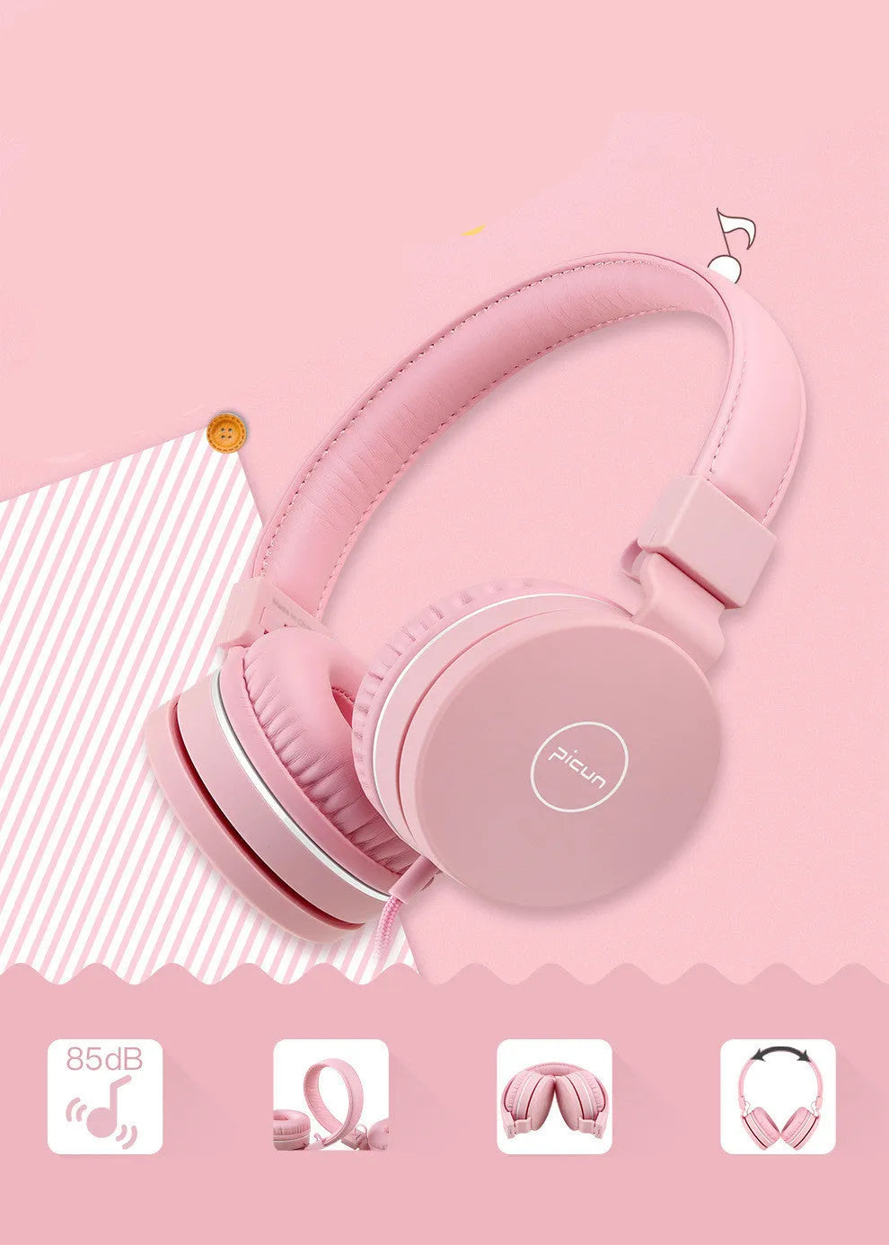 Wired over-ear headphones with microphone, braided cable, and protein ear cushions in mint green.