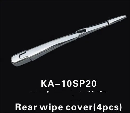 Set of four silvery ABS plastic rear window wiper cover trims for a Hyundai car.
