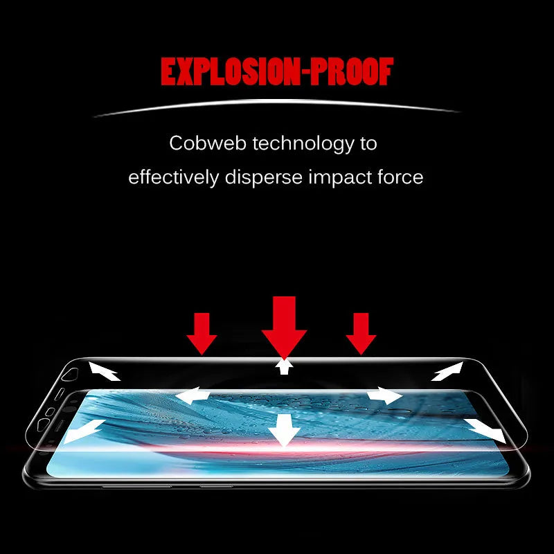 Curved Samsung phone screen protector with matte hydrogel film for scratch and fingerprint resistance