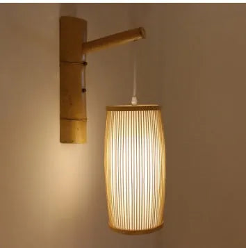 Bamboo plait lamp with E27 holder for staircase and bedroom lighting