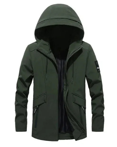 Men's chemical fibre blend jacket with full zip in Black colour option