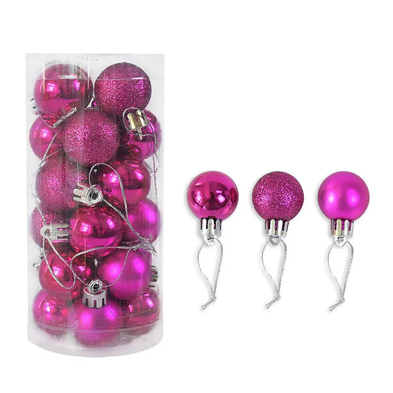 Shiny matte gold and red plastic Christmas baubles in 3cm and 6cm sizes for tree decorating.