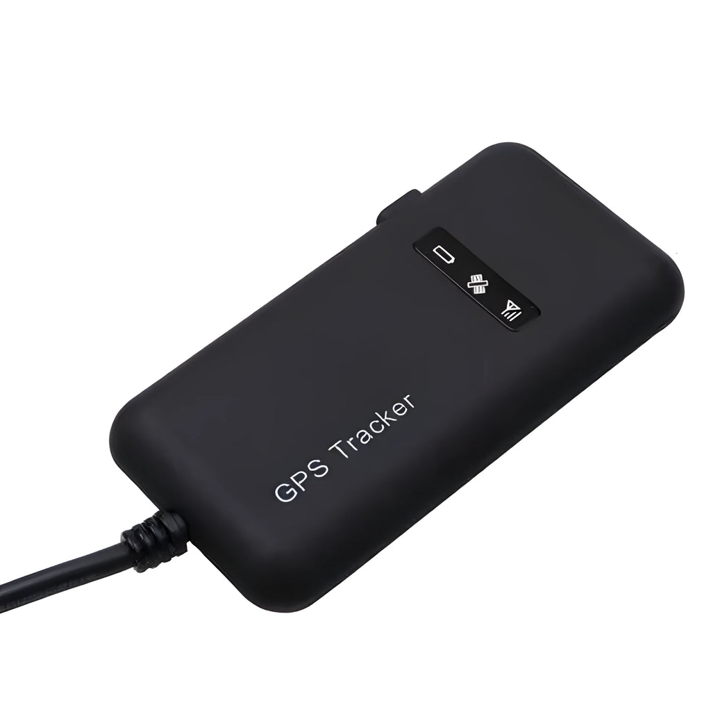 Electric car tracker GPS anti-theft device in black ABS+PC casing with compact dimensions