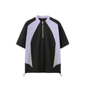 Men's solid colour polyester casual top shown in black and beige, featuring both long sleeve and short sleeve options.