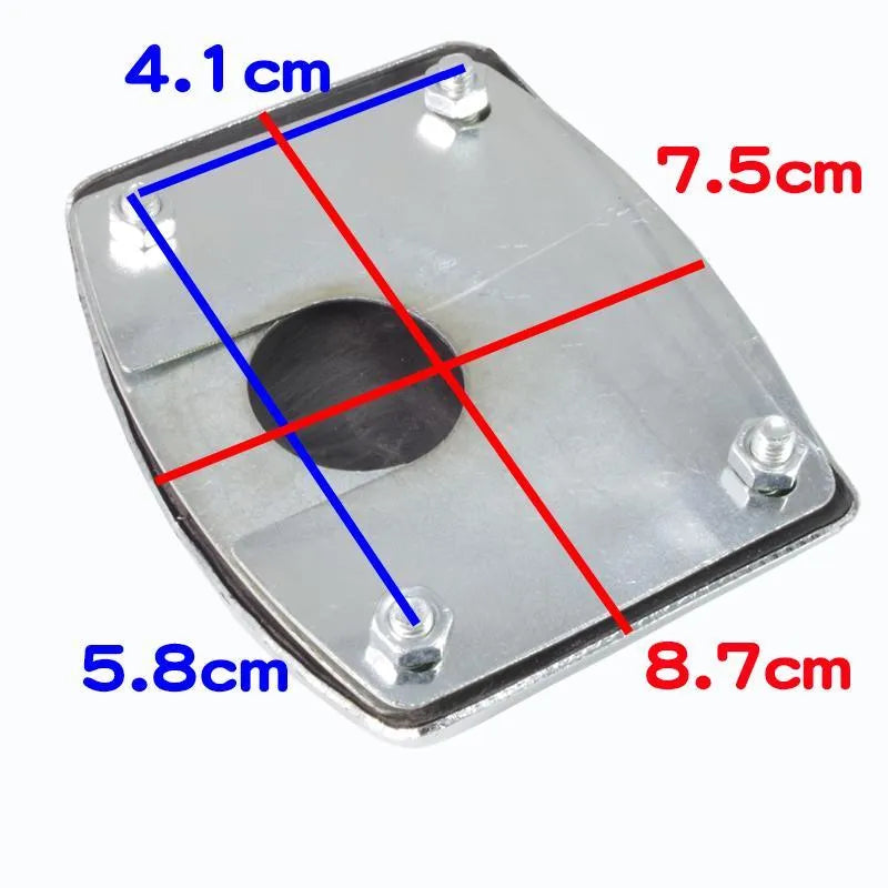 Metal motorcycle brake pedal skid plate accessory for scooter and bike protection