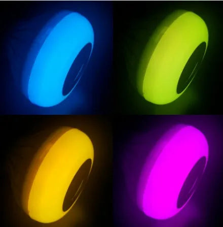 White E27 Bluetooth speaker light bulb with remote control for colour changing illumination