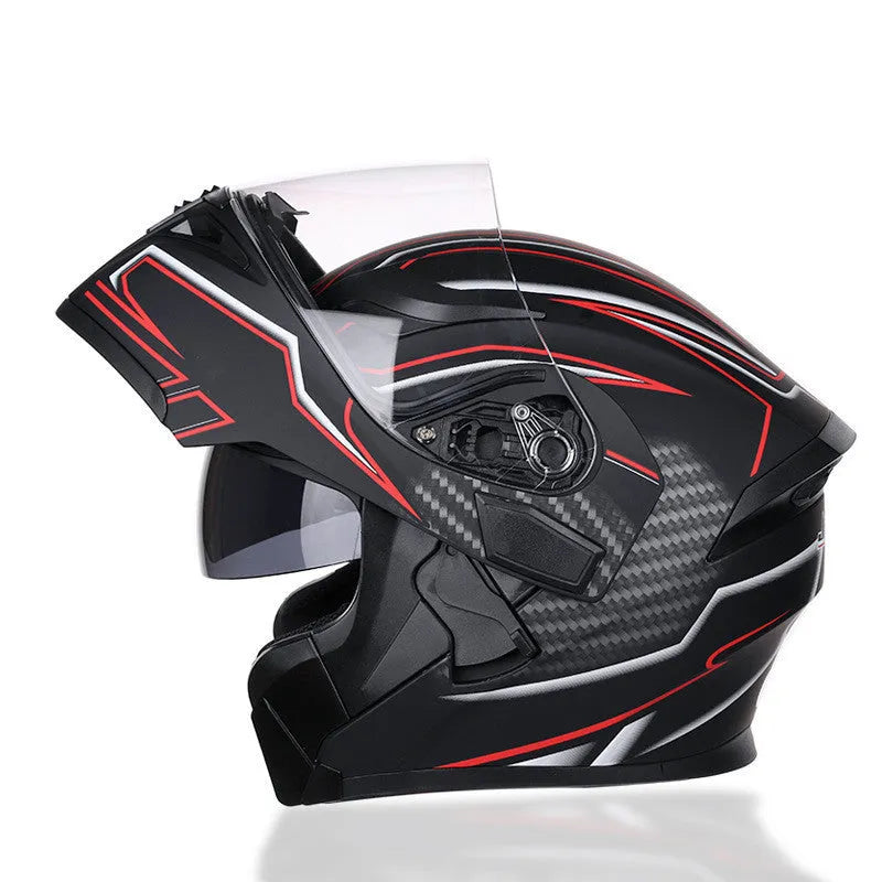 Plastic motorcycle racing helmet with adjustable 55-63cm fit, 38x27cm, available in Black Blue Green Red Yellow