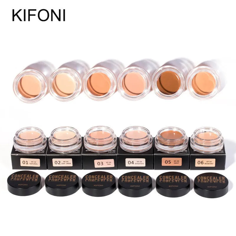 KIFONI Invisible Pore Repairing Cream Concealer in six shades natural to medium honey for eye and acne coverage
