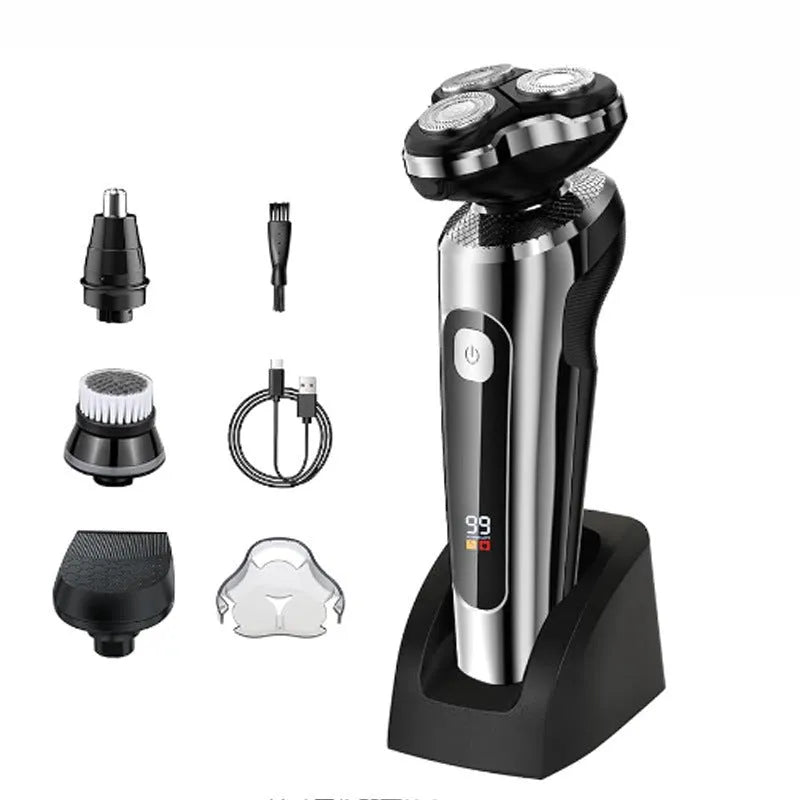Digital USB rechargeable beard scraper with LED display and washable design